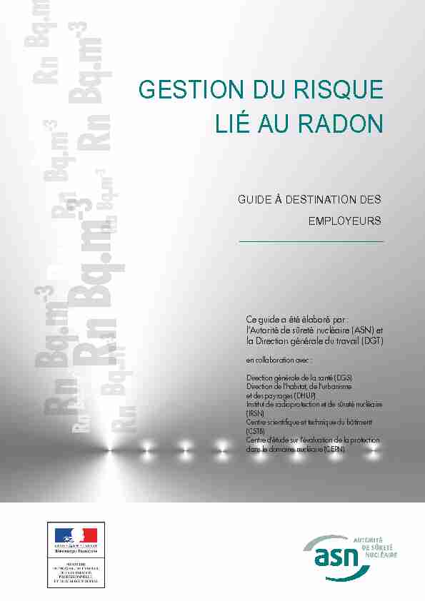 gestion du risque lié au radon - guide à destination des employeurs