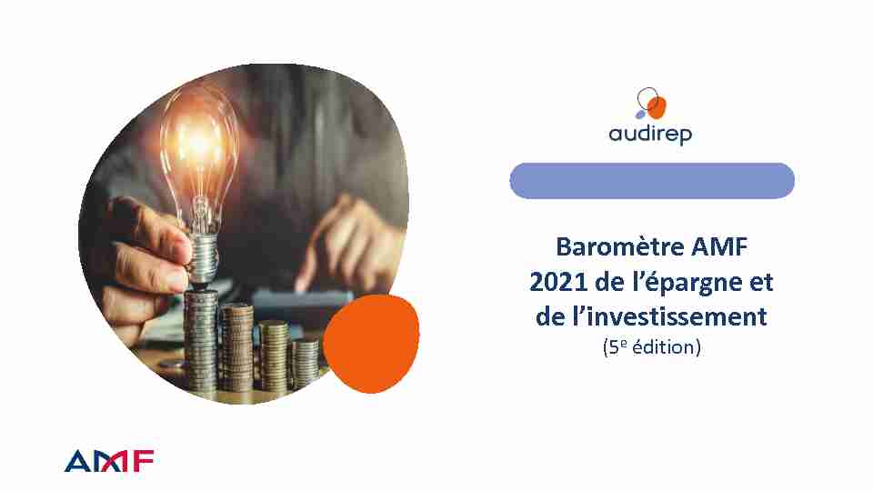 Baromètre AMF 2021 de lépargne et de linvestissement