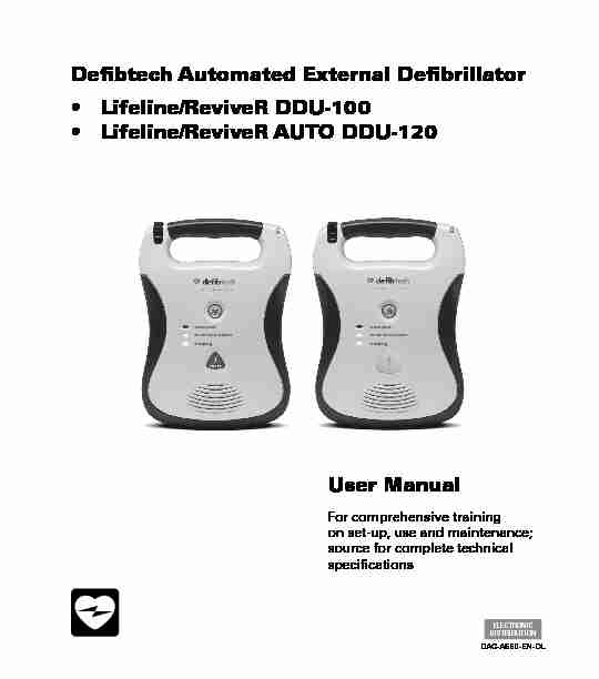 Defibtech Automated External Defibrillator • Lifeline/ReviveR DDU