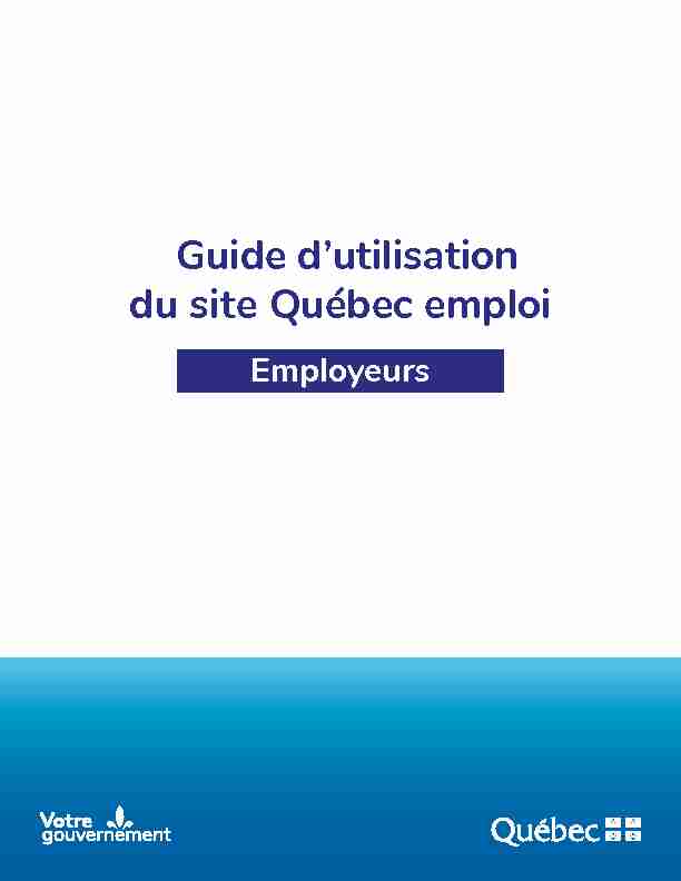 Guide dutilisation du site Québec emploi – Employeurs