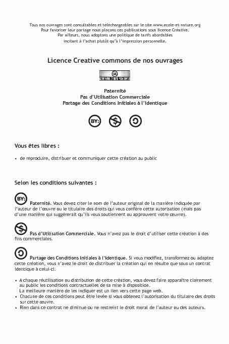 Licence Creative commons de nos ouvrages