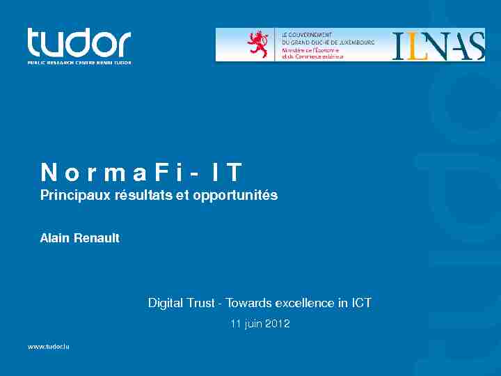 Présentation projet NormaFi-IT - Alain Renault