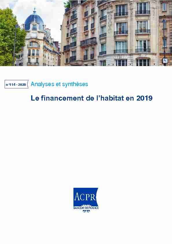 Le financement de l’habitat en 2019 - Banque de France