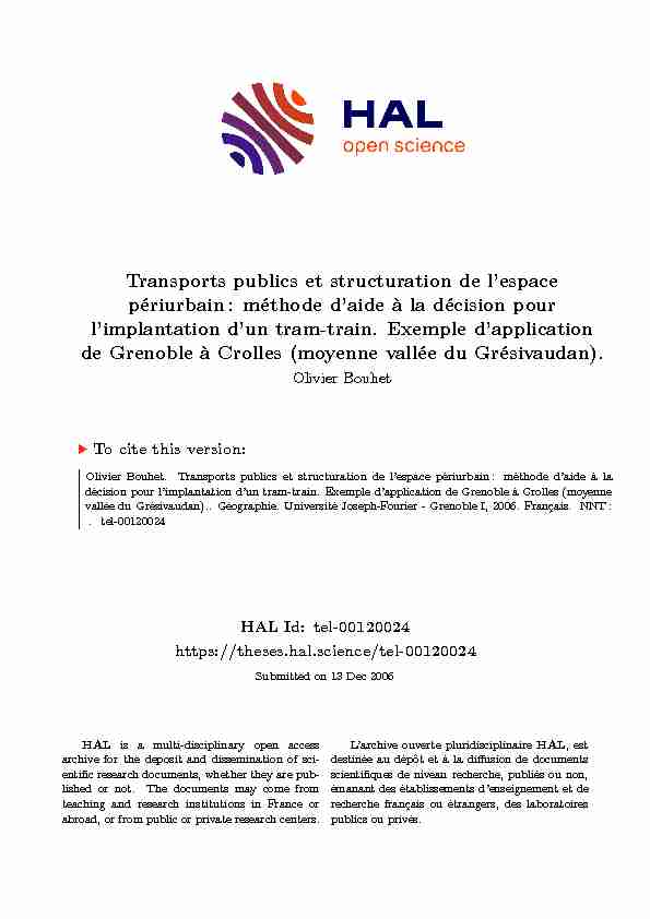 [PDF] Transports publics et structuration de lespace périurbain: méthode d