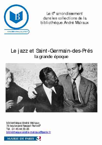 [PDF] Le jazz et Saint-Germain-des-Prés - Bibliothèques de la Ville de Paris