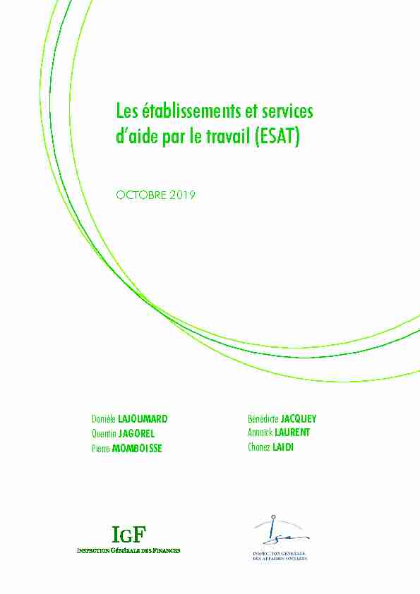 [PDF] ESAT - Inspection générale des affaires sociales