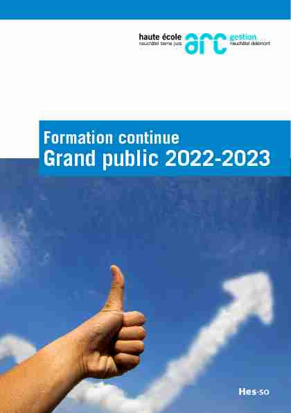 Formation continue - Grand public 2022-2023