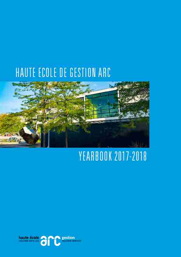 YEARBOOK 2017-2018 HAUTE ECOLE DE GESTION ARC