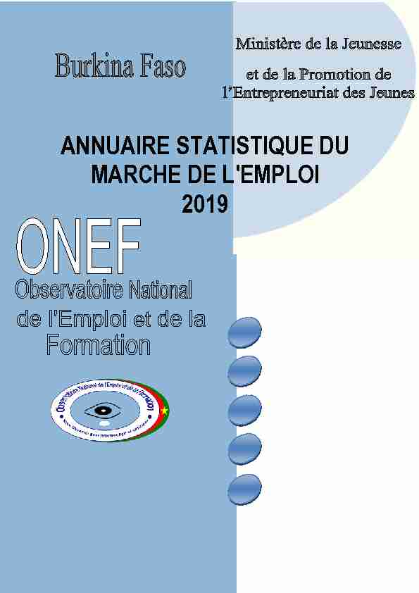 ANNUAIRE STATISTIQUE DU MARCHE DE LEMPLOI 2019
