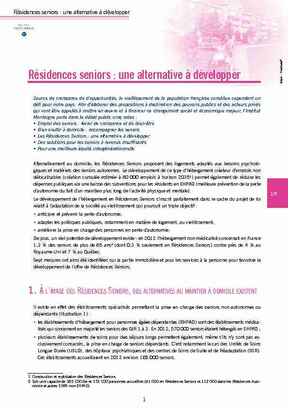 [PDF] Résidences seniors - Institut Montaigne