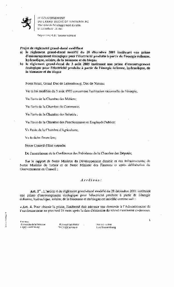Texte des projet de règlement grand-ducal 49.180