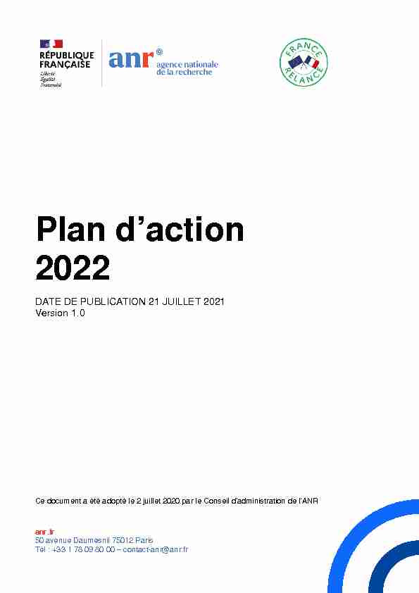 Plan daction 2022