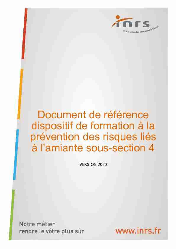 [PDF] Document de référence dispositif de formation à la  - INRS