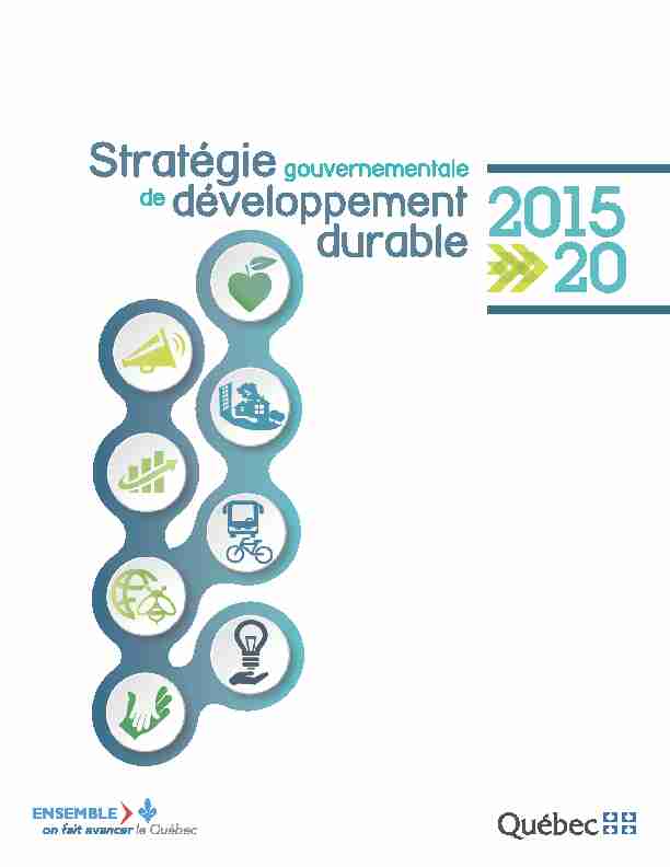 Stratégie gouvernementale de développement durable 2015-2020
