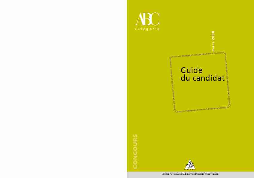 [PDF] Guide du candidat - CNFPT