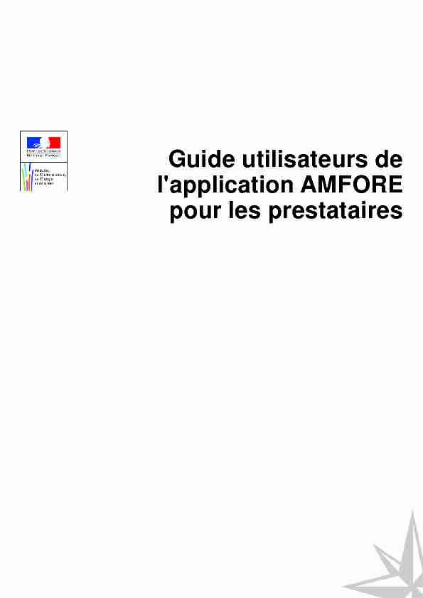 [PDF] Guide utilisateurs de lapplication AMFORE pour les prestataires