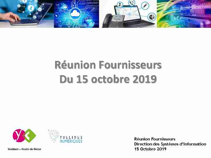 Réunion Fournisseurs Du 15 octobre 2019