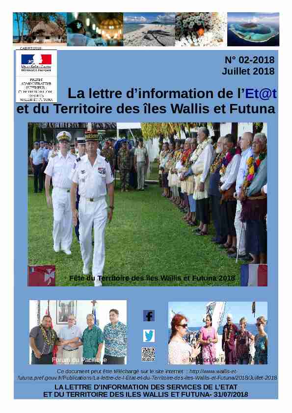 La lettre dinformation de lEt@t et du Territoire des îles Wallis et