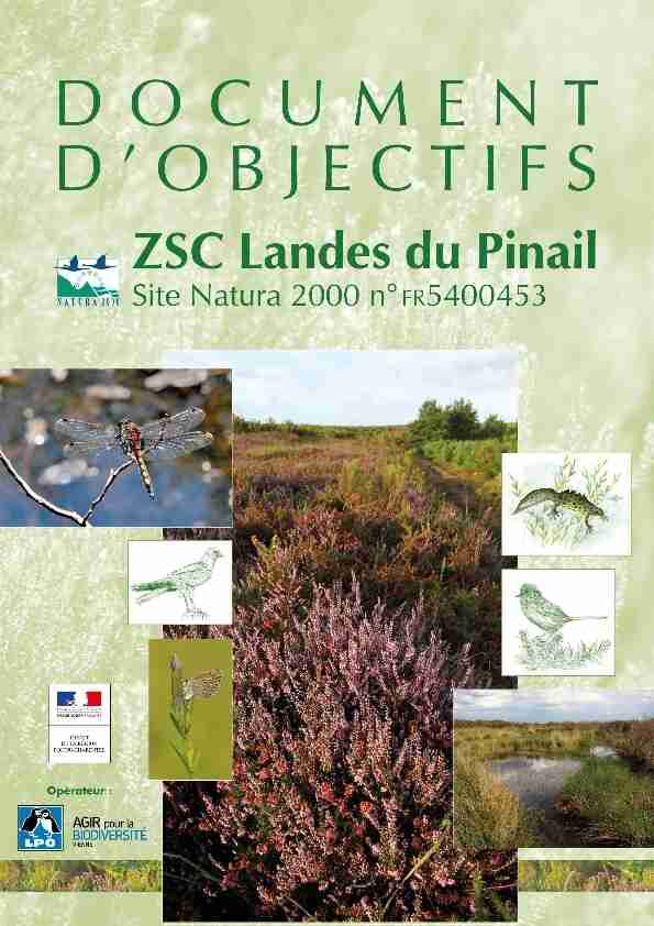 Document dobjectifs du site Natura 2000 Landes du Pinail ZSC