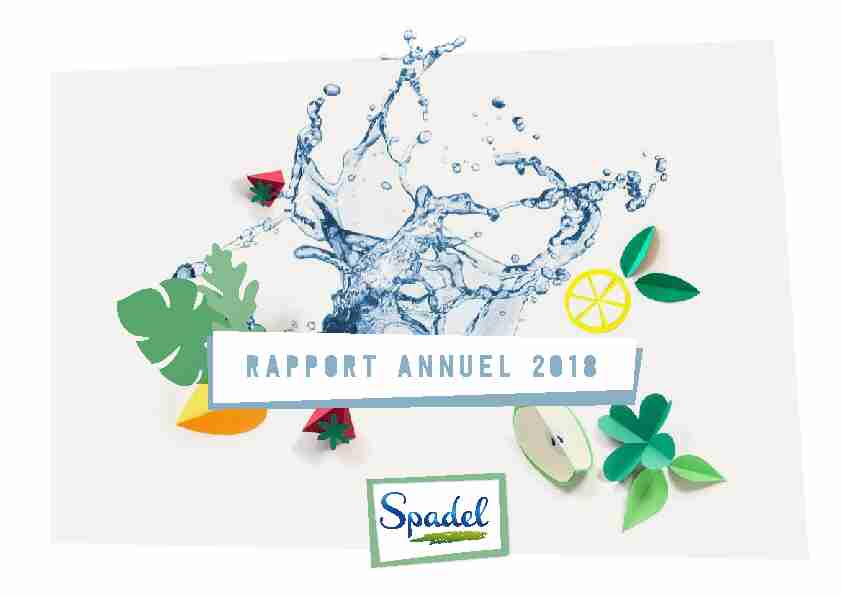 Spadel - Rapport Annuel 2018