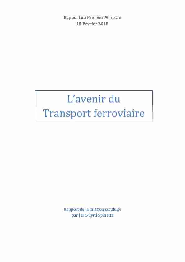 Rapport Avenir du transport ferroviaire 15.02.2018