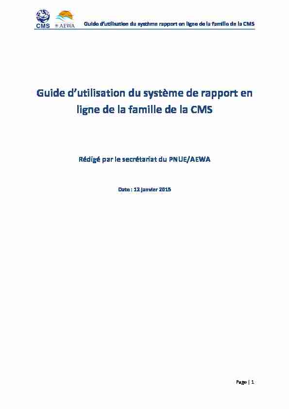 pdf Guide d’utilisation du système de rapport en ligne de la