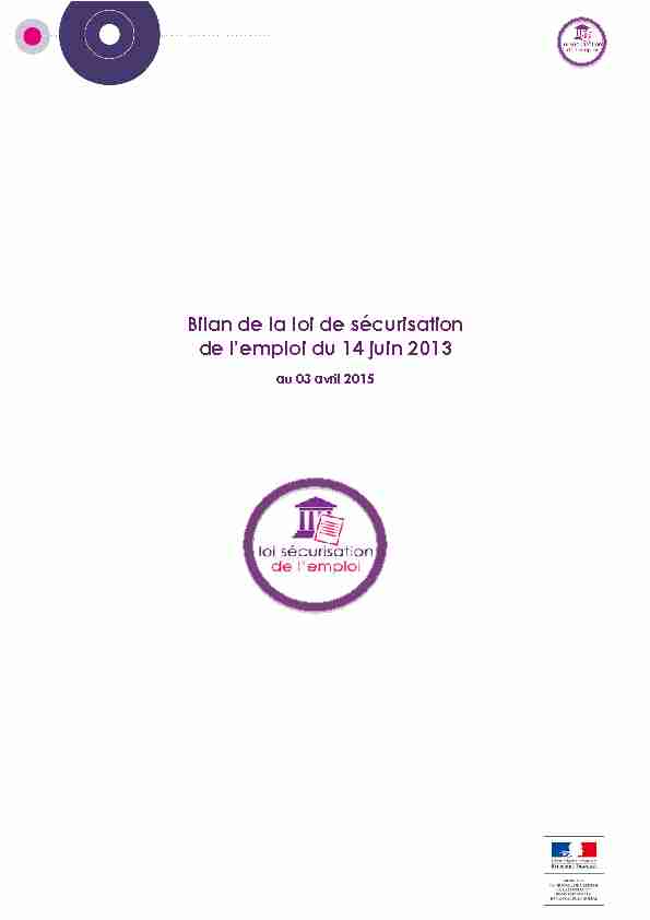[PDF] Bilan de la loi de sécurisation de lemploi du 14 juin 2013