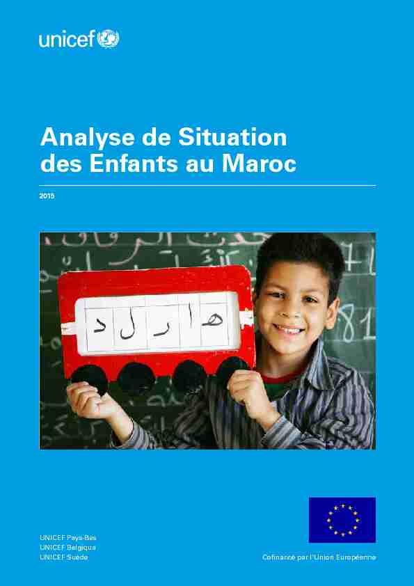 [PDF] Analyse de Situation des Enfants au Maroc - UNICEF
