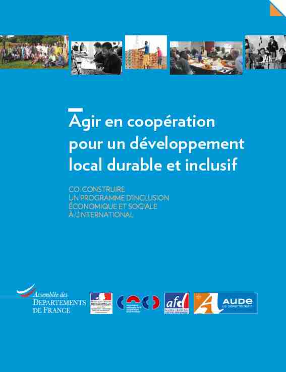 Agir en coopération pour un développement local durable et inclusif