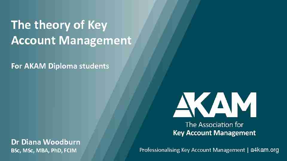 The theory of Key Account Management