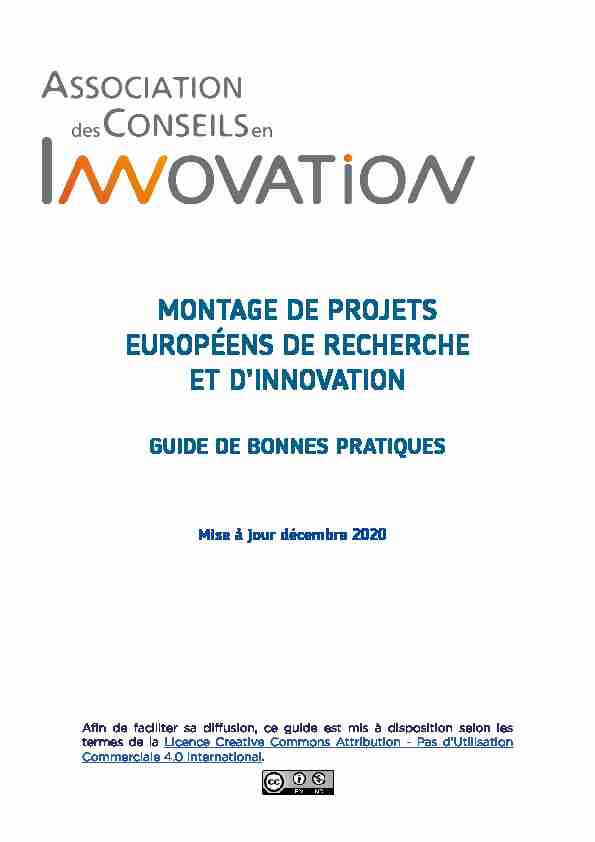 [PDF] Guide montage des projets européens - Association des conseils en