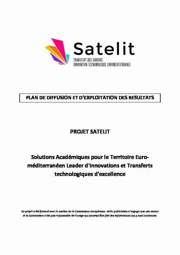 PROJET SATELIT Solutions Académiques pour le Territoire Euro