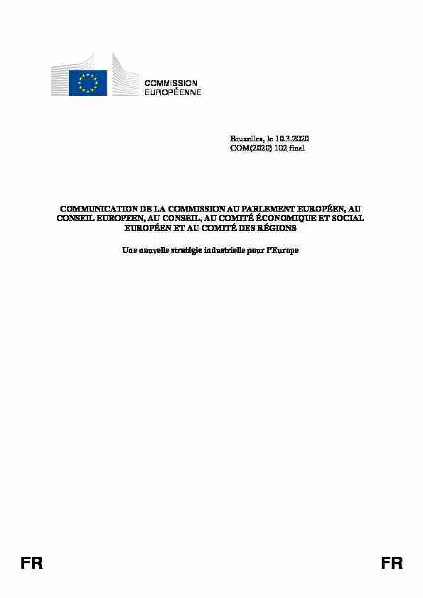 COMMISSION EUROPÉENNE Bruxelles le 10.3.2020 COM(2020