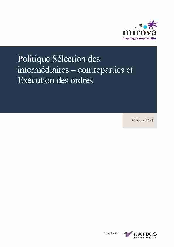 pdf Politique Sélection des intermédiaires – contreparties et