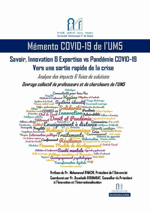 Savoir Innovation & Expertise vs Pandémie COVID-19 Vers une