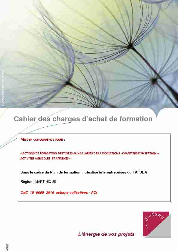 [PDF] Cahier des charges dachat de formation - Agefma