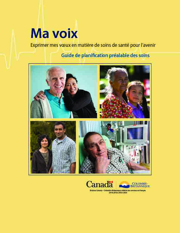 My Voice Advance Care Planning Guide French
