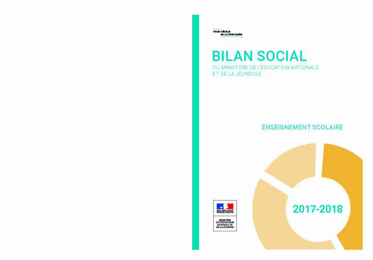 Bilan social 2017-2018 du ministère de lEducation nationale et de