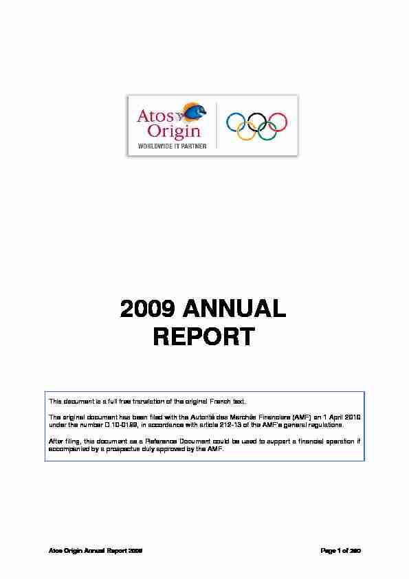 Atos Origin Annual Report 2009