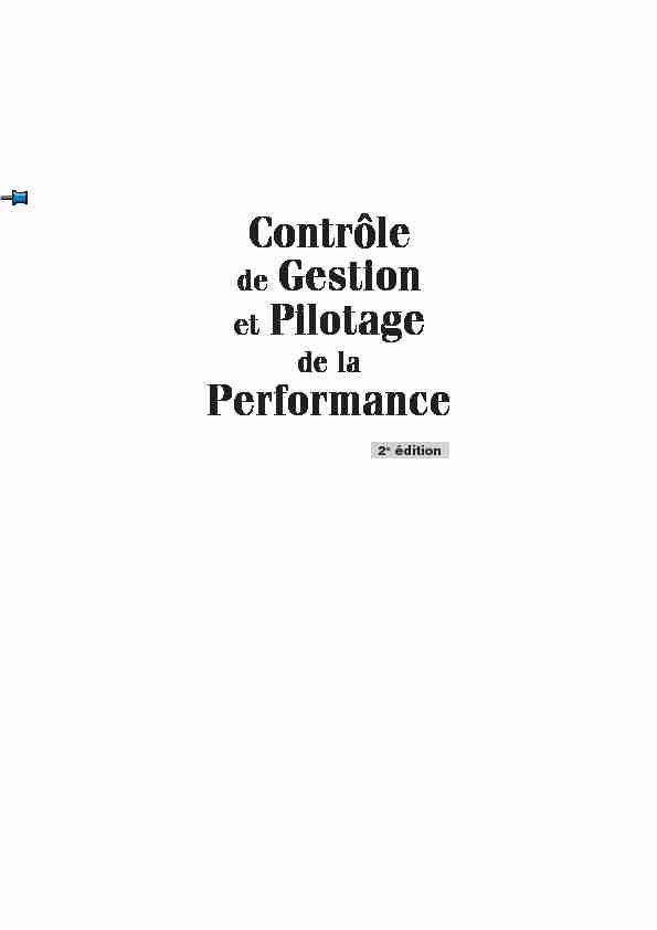 [PDF] Contrôle de Gestion et Pilotage de la Performance 2e  - ACCUEIL