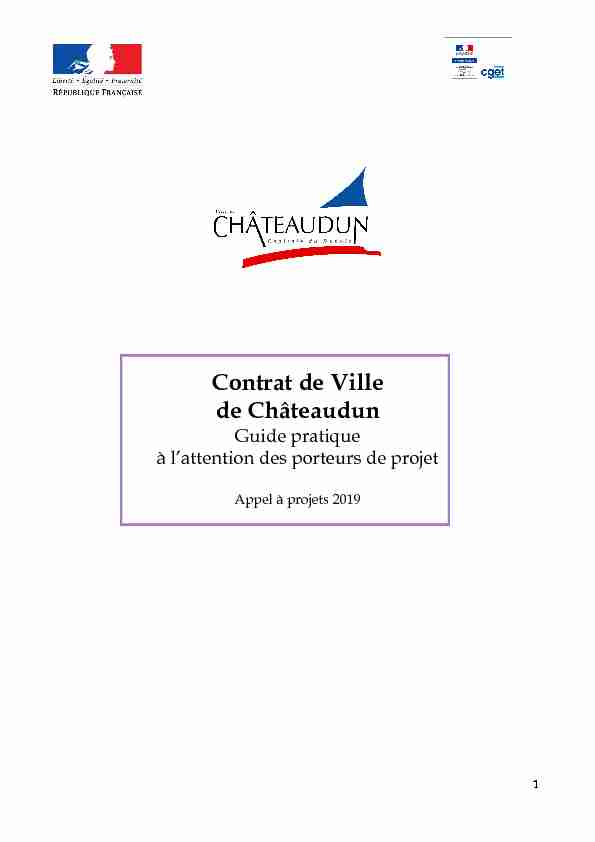 Contrat de Ville de Châteaudun - Guide pratique à lattention des