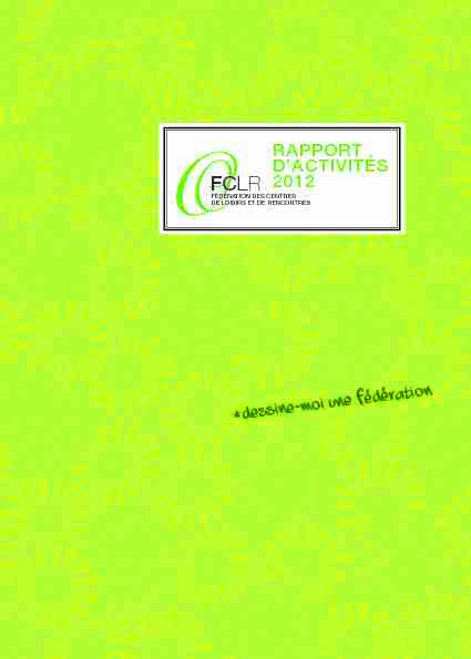 [PDF] Rapport dactivité 2012 18 Mo — pdf - FCLR