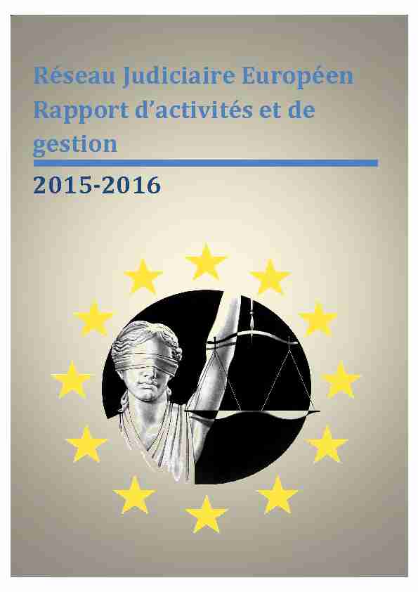 Réseau Judiciaire Européen Rapport dactivités et de gestion