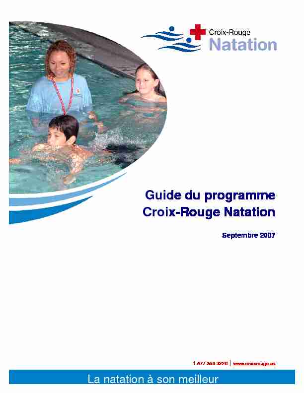 Guide du programme Croix-Rouge Natation