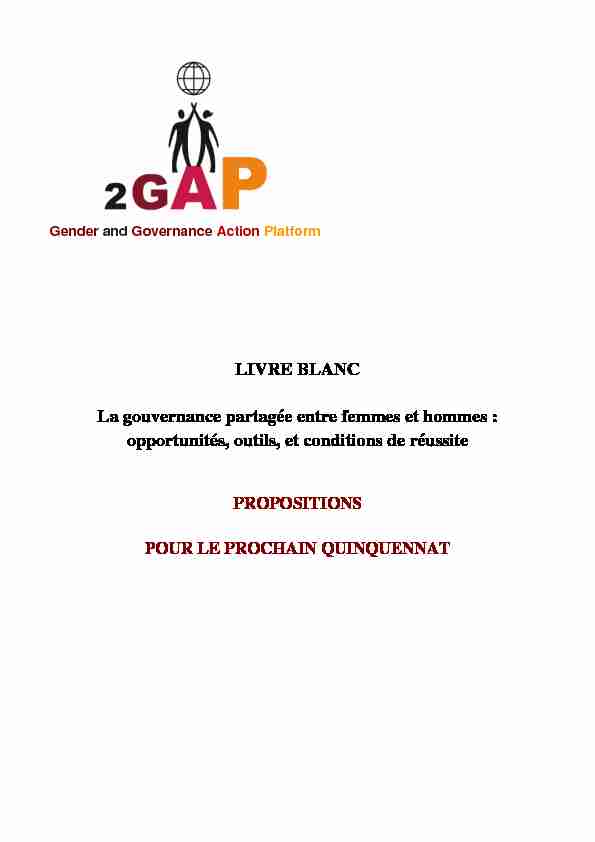[PDF] LIVRE BLANC La gouvernance partagée entre femmes et hommes