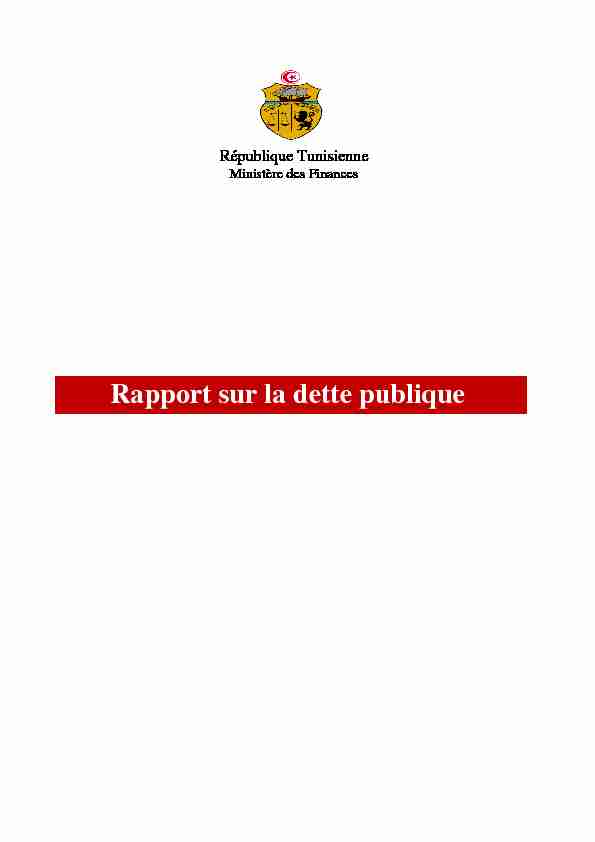 [PDF] Rapport sur la dette publique - Ministère des Finances