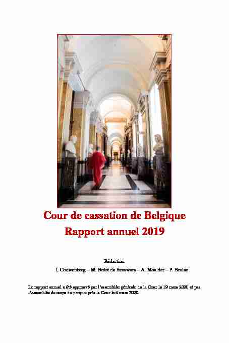 [PDF] Cour de cassation de Belgique Rapport annuel 2019 - SPF Justice