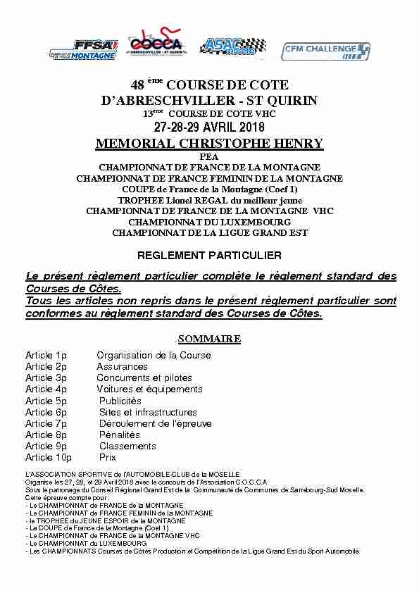 48 COURSE DE COTE DABRESCHVILLER - ST QUIRIN 27-28-29