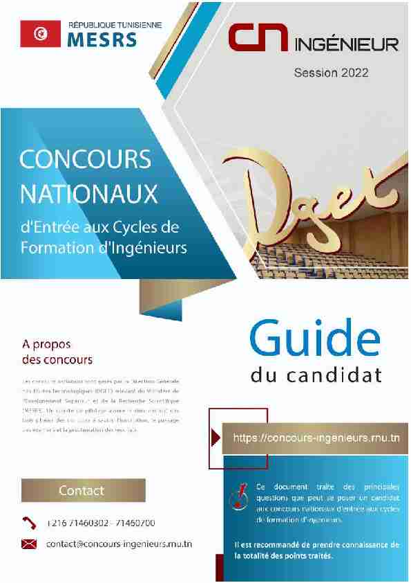 Guide du candidat Session 2022 1 - Concours nationaux