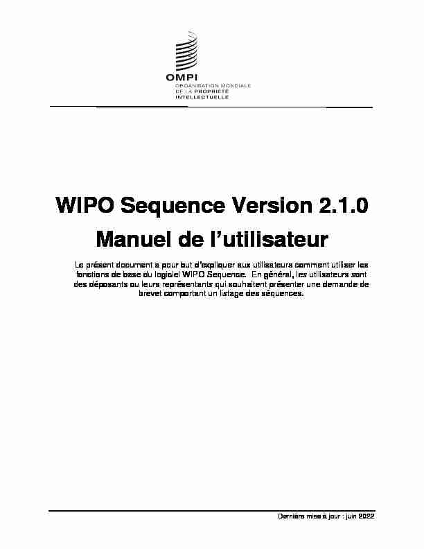 WIPO Sequence User Manual